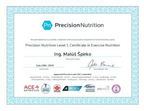Precision Nutrition certifikát